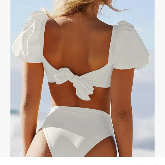 White Two-Piece Bathing Suit - Picture 2 of 2